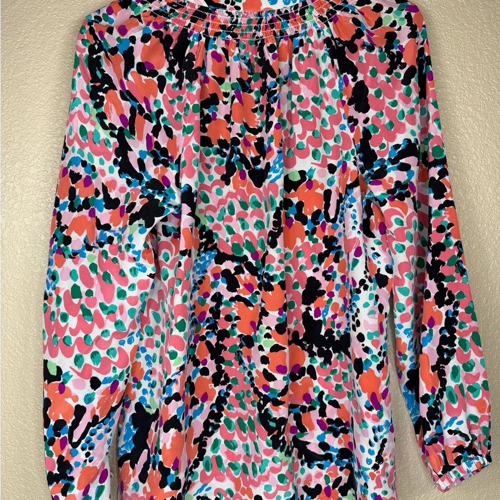Lilly Pulitzer Pink and Blue Abstract Blouse - Picture 7 of 8